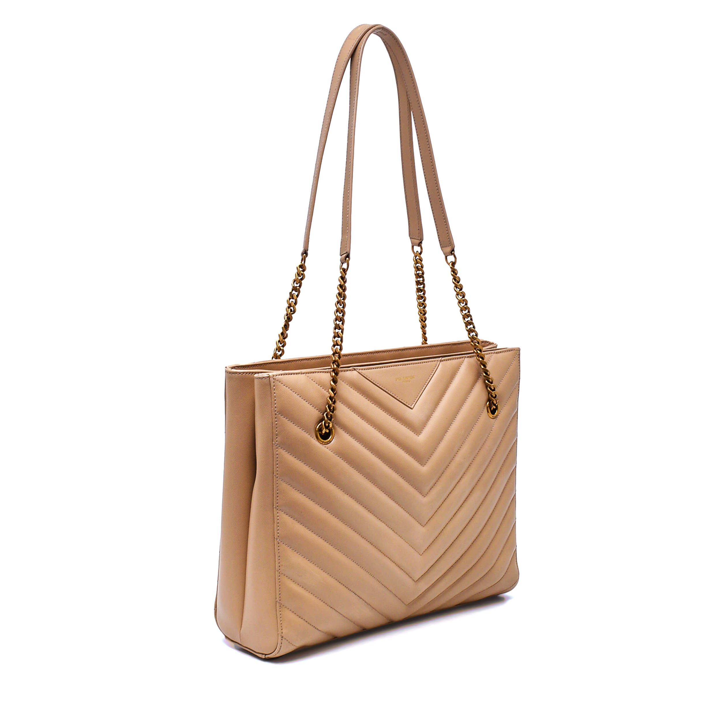 Saint Laurent - Beige Tribeca Leather Shoulder Bag